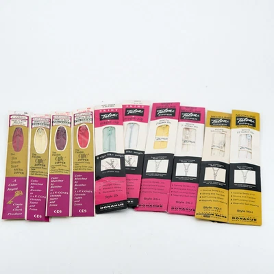 Lot 10 Vintage Talon Zippers 1950s–60s Mixed Styles Colors Sewing NOS deadstock - Image 1 of 4