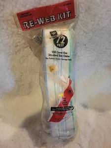 Lawn Chair Webbing, Open  White Stripes, 2 1/4in Wide, Wellington Re-Web Kit - Picture 1 of 4