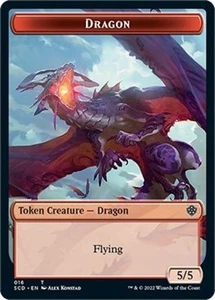 NM T - Dragon Double-sided Token: Commander 2022 SD's - Picture 1 of 1
