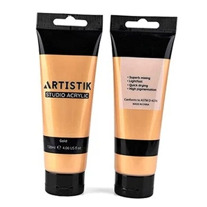 Pintura Acrílica Dorada 8.1oz (240ml) | Premium Alta Pigmentación con 240ml Oro - Imagen 1 de 7