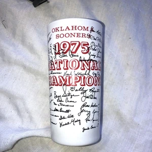 Vtg OKLAHOMA SOONERS 1975 Tumbler Glass Big 8 National Champions - Bild 1 von 5