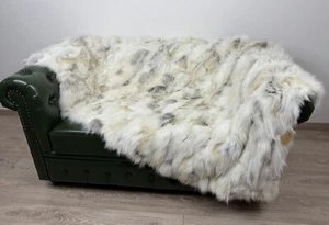 Lusso Coperta di Pelliccia Dorata Lancio, Vera Pelliccia Volpe Coperta Lancio - Foto 1 di 8