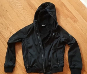 Reebok Boys Zip Up BLACK Sweatshirt/Jacket Medium 12 Lightweight Fleece Lined - Picture 1 of 5