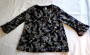 Janie And Jack Floral Top Long Sleeve Ruffles Blue Girls Sz 8 Boho Peasant - Picture 1 of 15