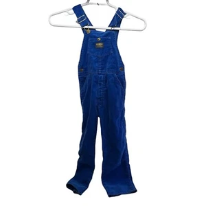 Vintage OshKosh BGosh Overalls 7/6K Unisex Blue Corduroy Vestbak Made In USA - Picture 1 of 11