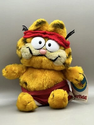 De colección 1978 1981 Dakin Fun Farm Garfield 8" Peluche Entrenamiento Foto 1 de 4