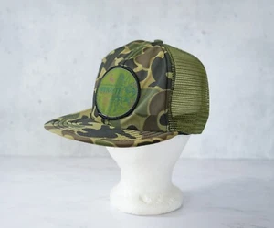 Vintage Wright Hunting Patch Camo Trucker Farmer Mesh Snapback Hat Made In USA - Picture 1 of 11