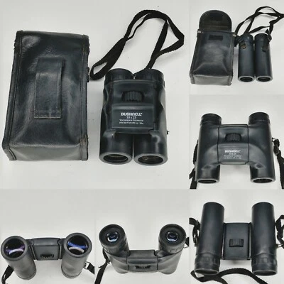 Bushnell 10X25 Black Binoculars 303ft @ 1000 yards w/case - Image 1 of 4