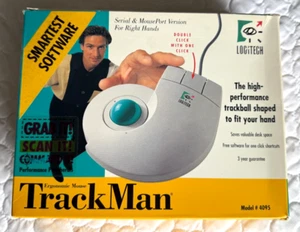 NOS Logitech Trackman Trackball Corded Marble Mouse Right Hand - NEW - Picture 1 of 4