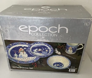 New! NORITAKE EPOCH COLLECTION Mr. SNOWMAN XMAS ~ 16 pc Dinner Set~Service for 4 - Picture 1 of 6