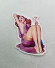 New Retro Vintage Martini Classy Cover Girl Pin up Model Poster Sticker