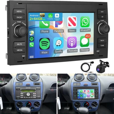 KAM+ Carplay Autoradio Für Ford Fiesta MK5 2005-2008 GPS Navi Android 15 2+64GB - Bild 1 von 4