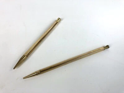 1950'S Vintage Gold Tone 1 STIK & 1 Unbranded Magnetic Mechanical Pencil - Imagem 1 de 4