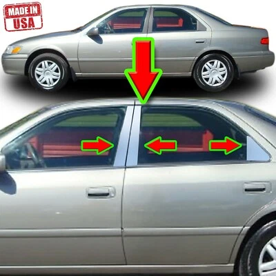 Juego de 6 molduras de pilar cromadas para Toyota Camry 97-01 cubierta de puerta poste espejado Foto 1 de 4