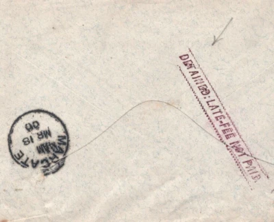 INDIA QV Maritime Cover *DETAINED LATE FEE NOT PAID* 1900 Kent Margate MA56 - Image 1 of 4