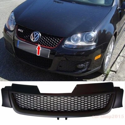 Front Grille Bumper Hood Sport Fit for VW Golf Rabbit MK5 Honeycomb Black 06-09 Foto 1 de 4