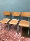 Retro vintage school chairs plywood and tubular metal 2 LEFT Open To Offers
