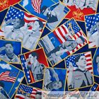 BonEful Fabric FQ Cotton Quilt Boy Scout Club of America USA Flag Star Stripe US