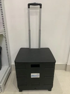 CARRO DE COMPRAS PLEGABLE EXTRA GRANDE CARRO CARRO 40KG CAPACIDAD NEGRO CON TAPA - Imagen 1 de 4