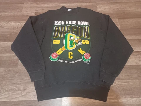 Vintage 1995 Salem Sportswear Oregon Ducks Rose Bowl Men's Crewneck Size Large Cover