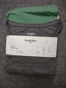 Goodfellow Pajama Set Men's XXL 2 PieceGreen Gray Lounge Sleep Travel NWT - Picture 1 of 4