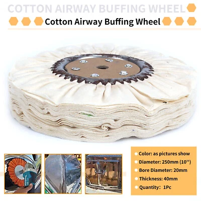 1Pc 10'' Cotton Airway Polishing Grinding Wheel Cloth Buffing Pad Angle Grinder - Image 1 of 4
