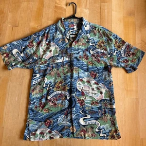 Hilo Hattie mens xl Hawaiian shirt silk Land of Aloha Avanti Spooner Kahala - Picture 1 of 5