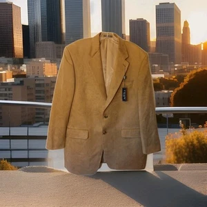 NWT Chaps 40R Gold/Brown 2 Button Blazer Jacket Sport Coat - Picture 1 of 12