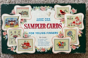VTG 1953 Sampler Cards for Young Fingers by Anne Orr W/Box and Instructions Nice - Picture 1 of 11