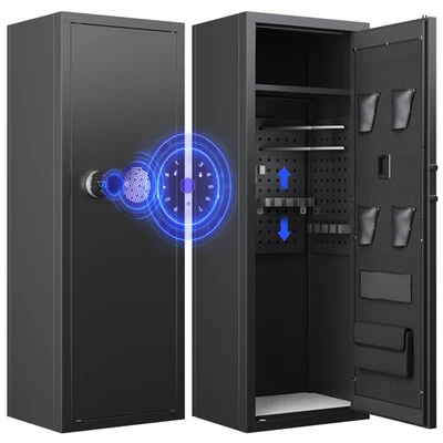 Caja fuerte para armas 10-12 huellas dactilares rifle escopeta pistola gabinete estante extraíble rifle estante Foto 1 de 4