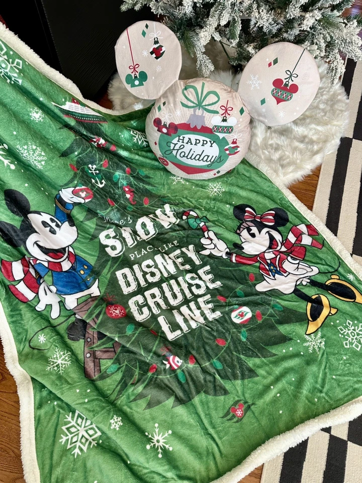 Disney Cruise Line Camarote Decoración Navidad Almohada, Manta y Bolsa Set de Regalo! Foto 1 de 4
