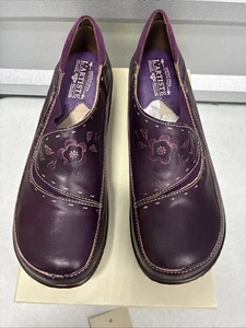 Spring Step L'Artiste Burbank-PR Purple Leather Clogs Floral Sz.41 US9.5-10 - Picture 1 of 13