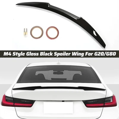 Rear Trunk Spoiler Rear wing For 19-25 BMW G20 330i G80 M3 Gloss Black M4 Style - Image 1 of 4