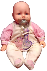 Cititoy 2002 Baby Puppe Gummi 14 Zoll mit Schnuller & Schlafanzug - blaue Augen - weicher Körper 1014 - Bild 1 von 7