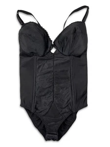 Vintage Black Sophistique by Smoothie Women's Snap Crotch Teddy Size 38C - Picture 1 of 14