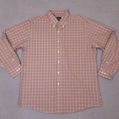 Jos. Camisa A Bank Para Hombre Grande Naranja Cuadros Colección Viajeros Abotonada Foto 1 de 4