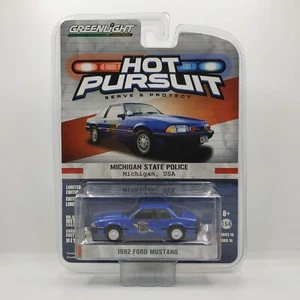 GREENLIGHT HOT PURSUIT 1992 FORD MUSTANG MICHIGAN STATE POLICE *HTF* - Picture 1 of 3