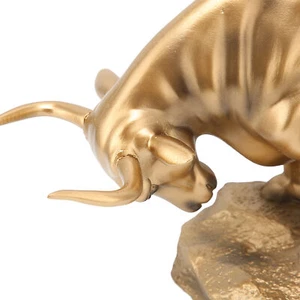 Bull Sculpture Resin Feng Shui Ox Figurine For Chinese Souvenirs Gifts Home - Picture 1 of 24