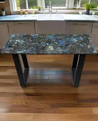 High-Quality Labradorite Stone Random Handmade Gorgeous Morden Mid Century Table - Image 1 of 4