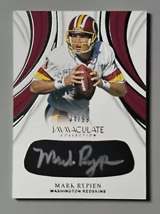 Mark Rypien Auto 2019 Panini Yeux Immaculés Noir Gris /99 Encre sur Carte Peau Rouge - Photo 1 sur 3