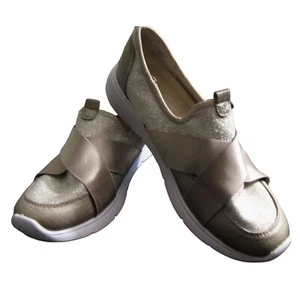 Anne Klein 8.5 Gold Sparkle Take Off 2 Slip On Sneakers Tennis Shoes - Picture 1 of 3