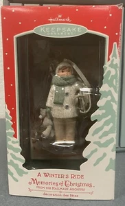 HALLMARK A WINTER’S RIDE 2002 CHALKWARE CHRISTMAS KEEPSAKE ORNAMENT New In Box - Picture 1 of 2