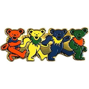 Grateful Dead Dancing Bears Metallic Emblem Sticker Decal Rock - Picture 1 of 1