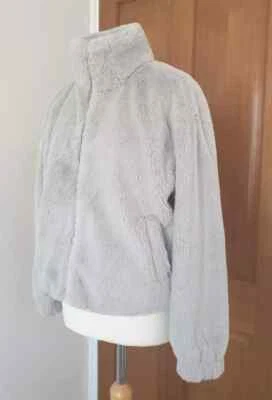 New Look Soft Faux Fur Lined Light Grey Jacket/Coat  Size M - Image 1 of 4