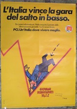 MANIFESTO ELETTORALE ORIGINALE PROPAGANDA PCI PARTITO COMUNISTA ANNI 80