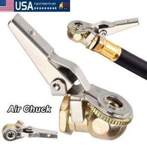 1/4" Inflator Air Chuck Closed Flow Tire Chuck w/ Lock On Clip Heavy Duty 2025 - Picture 1 of 11