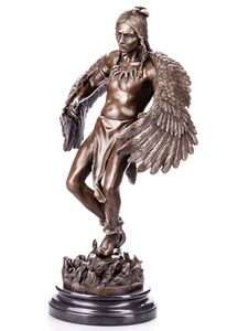 Bronze Statue Western Tanzender Indianer mit Adlerflügeln Höhe ca. 50 cm - Bild 1 von 3