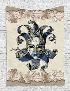 Venetian Mask Italian Tapestry Wall Hanging for Living Room Bedroom Dorm Decor - Picture 1 of 1