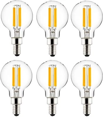LED G16.5 Filament Globe Light Bulb 5W (60W=) E12 Base 30K Warm White - 6 Pack - Image 1 of 2