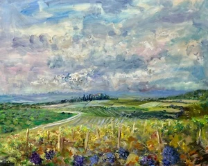 16 X 20 AskArt Listed Artist Nino Pippa Original Painting Wine Country Tuscany - Picture 1 of 9